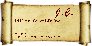 Jász Cipriána névjegykártya